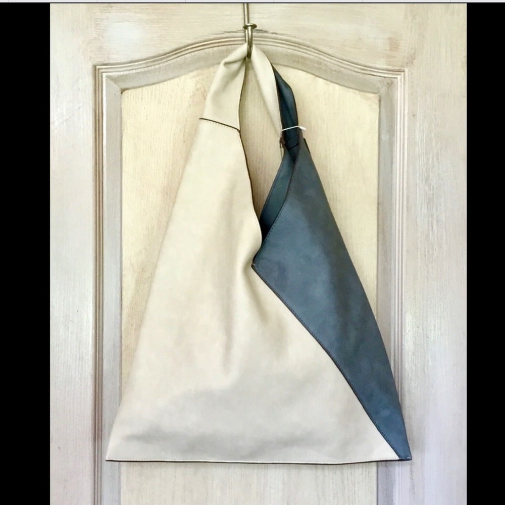 Free People Reversible Vegan Leather Tote bluetan - Picture 2 of 4